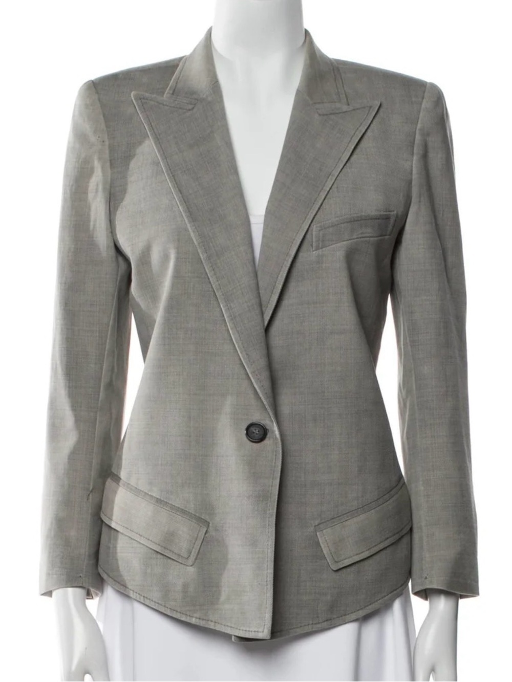 Smythe Grey Wool Blazer Peak Lapel Tailored (flaw as is) Size 6